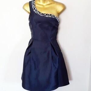 navy blue one strap dress size 3 new